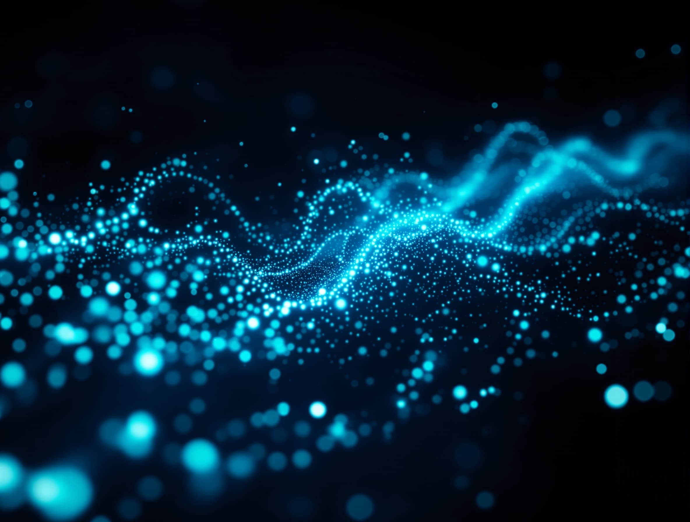 Abstract illustration of glowing cyan data streams converging and compressing against a dark background, representing AI memory compression.