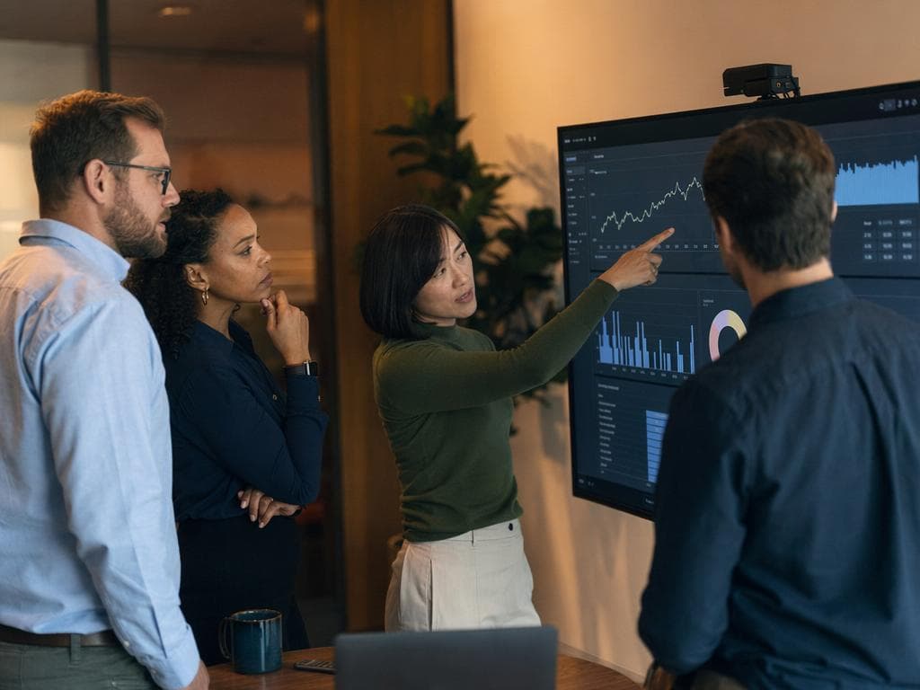 Executive analytics dashboard in use